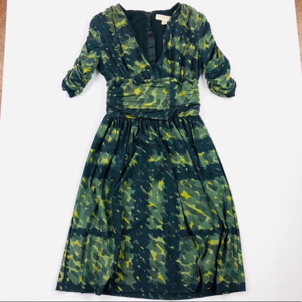 Burberry green printed dress
